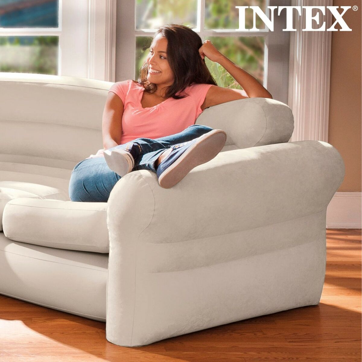 Oppustelig Sofa Intex 257 x 76 x 203 cm hjørneskab